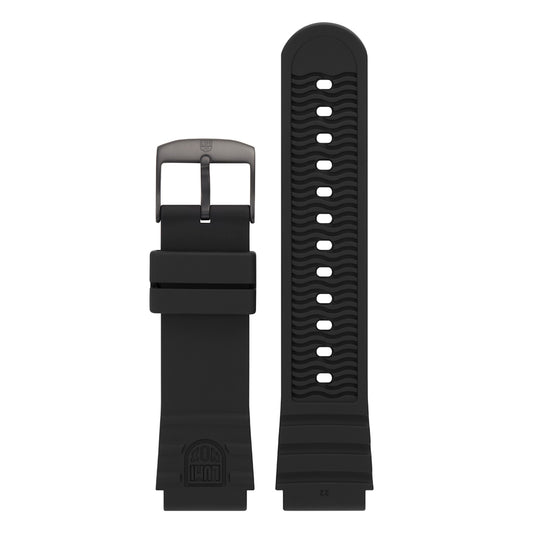 22mm Black Rubber Strap in Black Buckle | Luminox Leatherback Sea Turtle 0320 Series