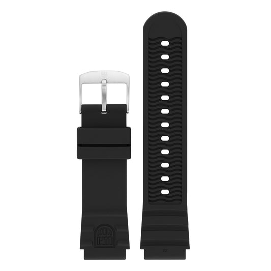 22mm Black Rubber Strap in Steel Buckle | Luminox Leatherback Sea Turtle 0320 Series